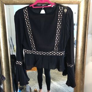Black and Cream Blouse